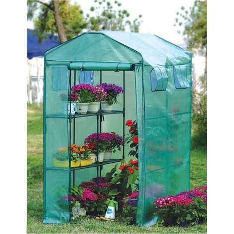 Serra da giardino a 3 ripiani con telo in pvc 120x174x210 - Mod. XXL
