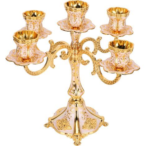 Candélabre rétro pour la maison, bougeoir européen en relief, décor de Table de dner et de mariage (1/5)