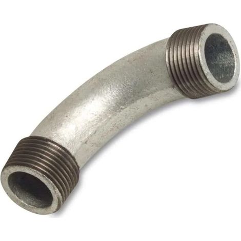 Raccordo filettato in ghisa malleabile Curva 90° 3/8" AG x 3/8" AG (1/2)