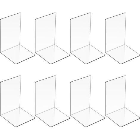 8 pièces Serre Livre，cale Livre，Serre Livre en Acrylique Transparent，Etagere Transparente，cale Livre Etagere，pour Chambre à Coucher, Bureau, bibliothèque, école et Bureau (1/5)