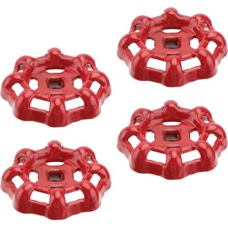 Poignée de Vanne en Fonte Rouge, Lot de 4 Pièces (1/5)