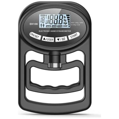 265 Lbs / 120 kg Dynamomètre manuel Grip Strength Trainer-Electronic HandGrip Strength Tester Grip Strengthener, Noir (1/4)
