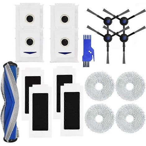 Accessoires pour aspirateurs T30 PRO OMNI DDX14 / M12 Pro+ : sacs à poussière, filtre, rouleau, brosse latérale et chiffon de nettoyage. (1/5)