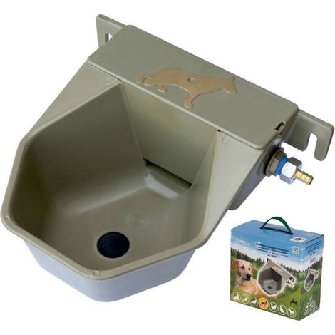Abbeveratoio in Plastica per Cani. 18x22x10 cm. Include Fissaggio a Parete e Tappo di scarico