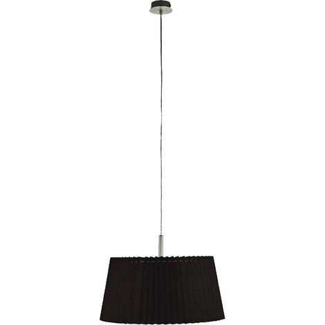 Lampe suspendue avec abat-jour textile, lampe de salon, suspension noire, plastique aluminium, 1x douille E27, DxH 40x110 cm