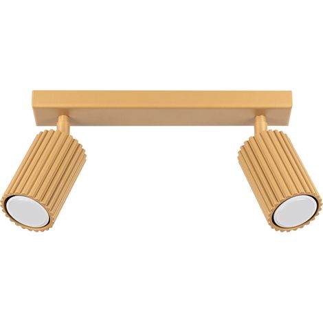 Spot aluminium GU10 orientable en or 2 flammes allongées Lampe moderne