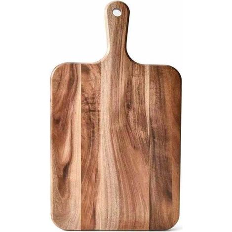 Irovami Planche découper ronde bois – poignée, charcuterie/fromage, rustique (1/2)