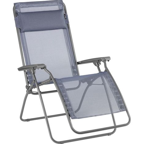 Fauteuil Relax Transat Jardin - Chaise Longue Zéro Gravité - Rclip - Batyline® Iso - Bleu Ocean - Lafuma Mobilier