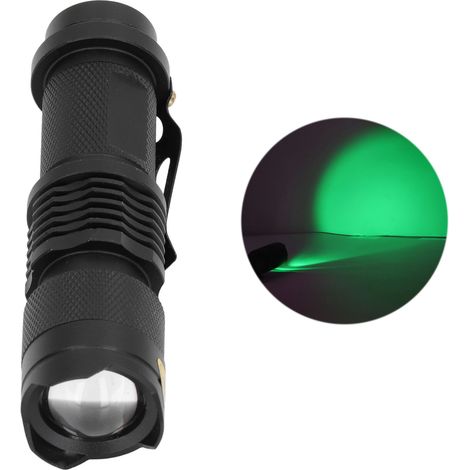 Lampe torche LED étanche 1 mode extensible, lampe de chasse et d'apiculture, lumière verte. (1/5)