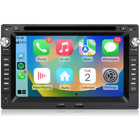 Hexinex Autoradio 4G 4+64 Go 7 pouces sous Android 13 avec lecteur CD/DVD pour VW Polo 9N Golf 4 Passat B5 T5  CarPlay et Navigation GPS (1/5)