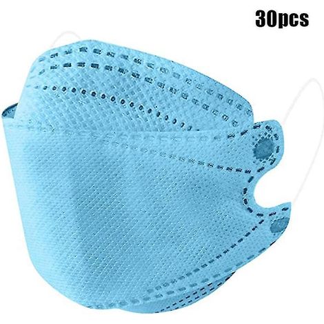 Einweg-Gesichtsmasken für Kinder, einfarbig, 10/30/50 Stück, fischförmig, vollständiger Gesichtsschutz, blau (1/4)