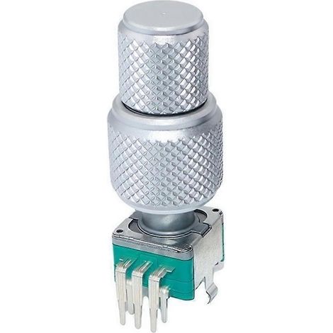 EC11EBB24C03 Zweiachs-Encoder mit Druckknopfschalter, 30-Positionen-Griff, 25 mm Kappen aus Aluminiumlegierung (1/5)