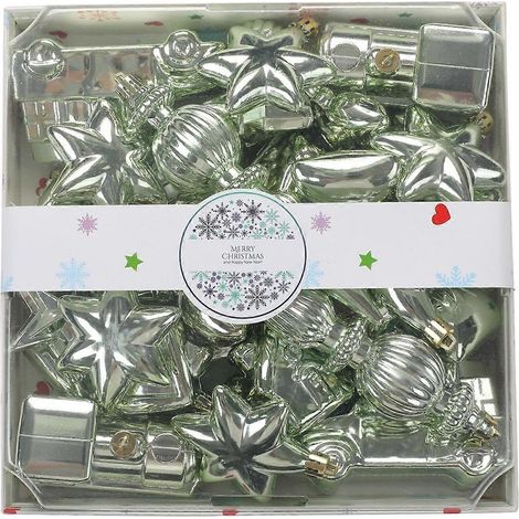 38-teiliges Weihnachtskugel-Set / Box-Set Hängender Baumschmuck, langlebig und wasserfest, hellgrün (1/5)