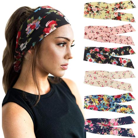 6 Pièces Bandeau Cheveux pour Femme Yoga Courir Bandeaux Sport Entraînement Bandeaux Mignon Accessoire (1/5)