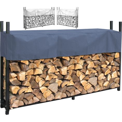 Metall Kaminholzregale Außen 113 x 115 / 200 x 115 cm mit Schutzhülle