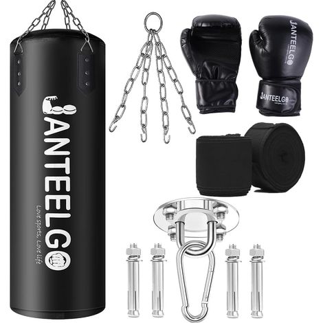 Sac de Frappe Suspendu et Sac de Frappe Adulte Non Remplir 100 cm PU Matériel avec Chaîne de Montage et Crochet de Plafond Hommes Femmes Adolescents Enfant MMA Kickboxing Muay Thai Karaté (1/5)