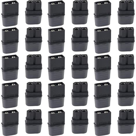 15 Pairs XT60H Connector Sleeves for RC Models and More, Black (XT60H Male + Female) (1/5)