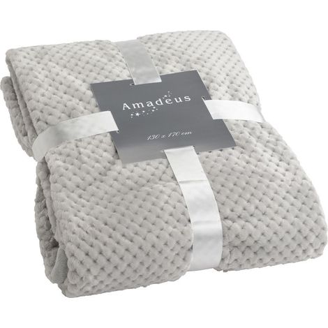 Plaid damier 130 x 170 cm en polyester 250g – Doux et élégant pour décoration intérieure – Jeté de canapé ou lit – Amadeus (1/5)