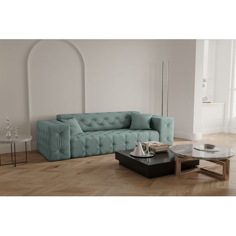 Sofa Designersofa CHANTAL 3-Sitzer in Stoff Opera Velvet Saphir (1/5)