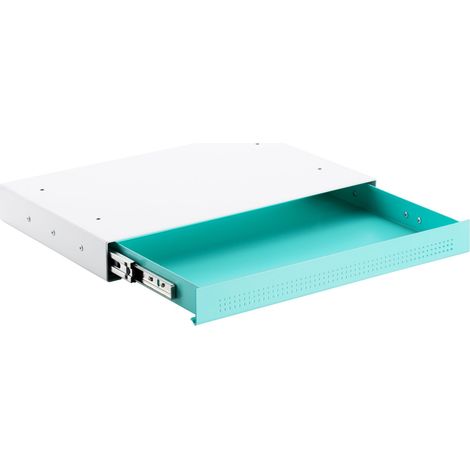 CAVO Dokumentenschublade aus Stahl 410 x 272 mm Türkis, weiß, Schreibtischschublade Unterbauschublade