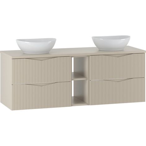 Mueble lavabo doble 140cm 2 compartimientos Tao Cachemira (1/4)