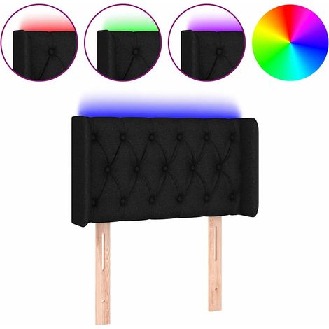 Maison Exclusive - Cabecero con LED de tela negro 83x16x78/88 cm (1/5)