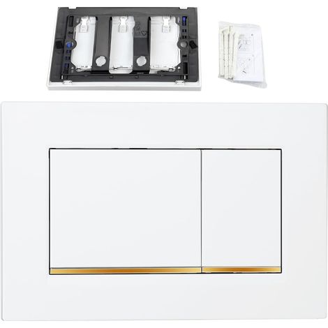 Plaque de commande à double chasse d'eau compatible Geberit sigma30 115.883.kk.1 panneau de chasse d'eau pour WC, réservoir caché (blanc) (1/5)
