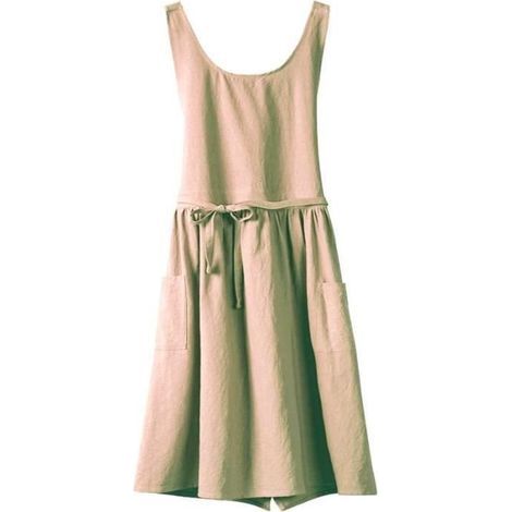 Tablier de ménage en coton – pur coton, col rond – pour cuisine, peinture, jardinage, nettoyage, magasin de fleurs - Kaki (1/4)