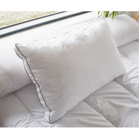 Guanciale sensazione piuma 50 x 70 cm in Percalle di cotone 91 fili/cm² 700 g Bianco - Lotto di 2 - AUXENCE (1/3)