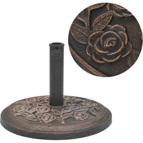 vidaXL Base de sombrilla de resina redonda bronce 9 kg (1/5)