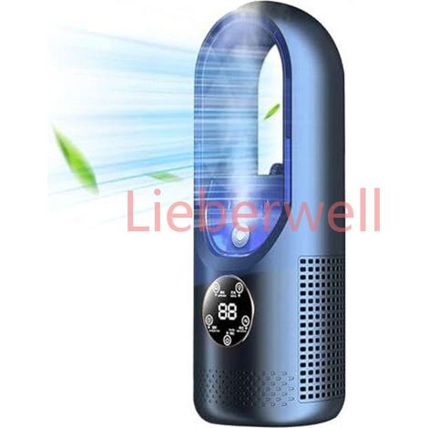 Ventilateur sans Pales Silencieux , Affichage LED, 6 Vitesses, 8H Minuterie, Refroidisseur d'air avec réservoir d'eau de 100 ml (1/4)
