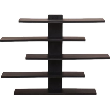 Dieses 5-stufige, verstellbare Wandregal ist ideal für Spielfiguren - Schwarz, kleine Bausteine und Sammlerstücke: eine moderne und praktische Aufbewahrungsmöglichkeit für die Inneneinrichtung. (1/5)