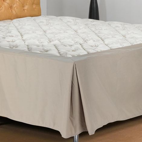 Bed skirt, 30 cm frill height for adult bed with bed base, bed protector for beds 200 x 200 cm, bed cover, organic cotton bed skirt (1/5)