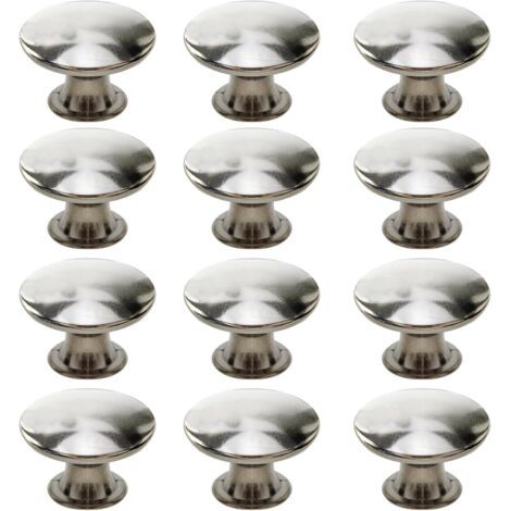 Set di 12 pomelli per cassetti, maniglie da cucina vintage, maniglie rotonde per mobili, 30 mm, argento (1/4)