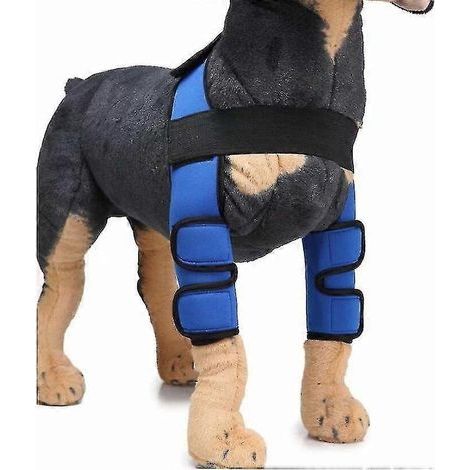 Housse de protection chirurgicale pour chien, genouillères, protège-jambes (bleu, taille S) (1/5)