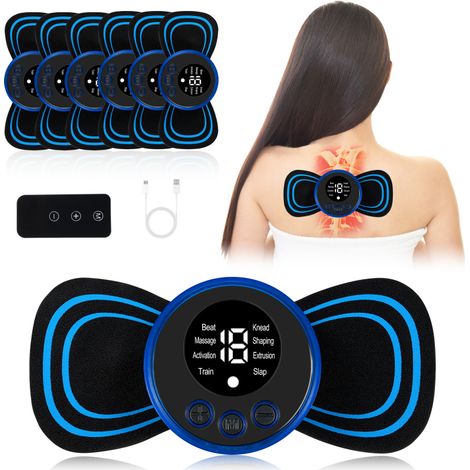 Masajeador eléctrico de cuello y cuerpo, 8 modos, 19 niveles, alivio del dolor (6 piezas) (1/5)