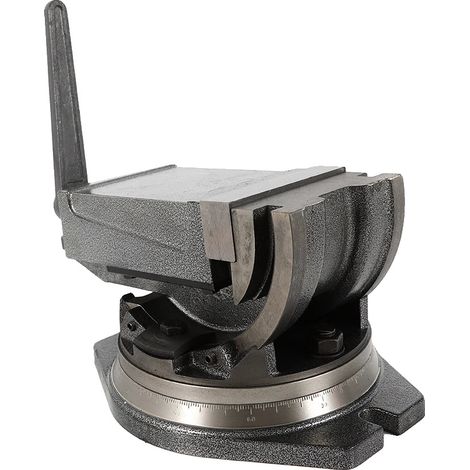 Étau de machine, pivot à 2 voies de précision, mâchoire inclinable à 90°, Gris (1/2)