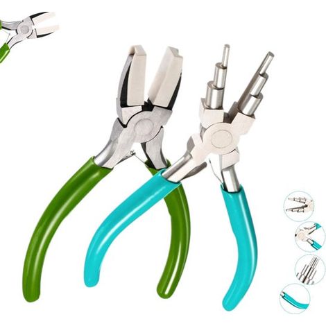 2 pièces - pinces à bijoux - Pinces à bijoux - pinces en nylon - Coffret d'outils de pinces à bijoux - Pinces six pièces + pinces en nylon - Pinces six pièces + pinces en nylon - Outils de bijouterie  (1/5)