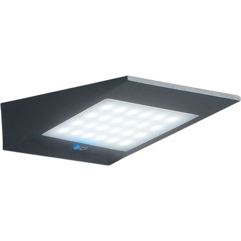 Lampada da parete Solar a led da 2,2w a batteria con fotovoltaico IP54 grigio scuro (1/4)