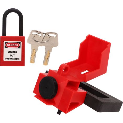 Kit de cadenas de sécurité pour disjoncteurs avec étiquettes de verrouillage et étiquettes de danger (1/5)