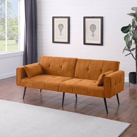 Canapé-lit futon 68 modulable, canapé convertible confortable pour salon, chambre et petits espaces (1/5)