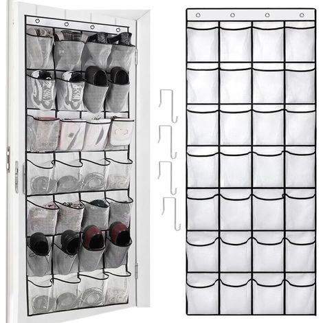 Porte Chaussures Suspendu,Rangement Chaussures Porte,28 Poches Rangement Chaussures Suspendu,Rangement Chaussure à Auspendre,Suspension Multifonction (1/4)