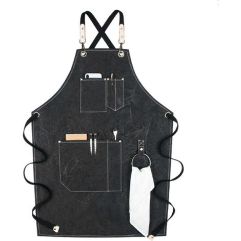 Tablier épais avec poche style jean pour coiffeur barista café (1/4)