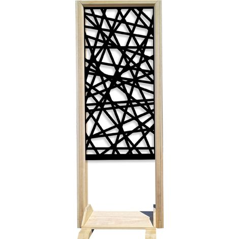 DIAGONAL SMALL - Separè - Paravento modulabile - 70x190cm - in Legno e PVC Nero (1/3)