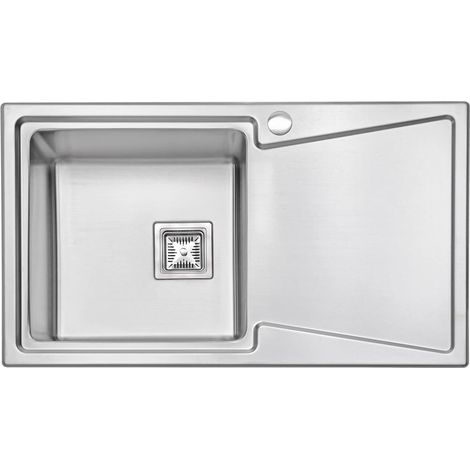 JASSFERRY Évier de cuisine 1 Bac , Acier Inoxydable, Égouttoir à main droite, 860 x 500mm