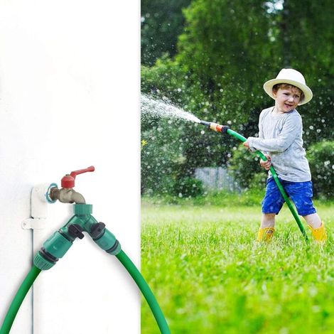 tubo da giardino in plastica con attacco rapido a tre vie, tubo per irrigazione a due vie, raccordo a innesto rapido (1/4)