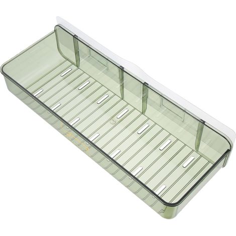 Étagère de salle bain semi-transparente SECFOU en PET vert , fixation murale , hydrofuge et peu enco (1/5)