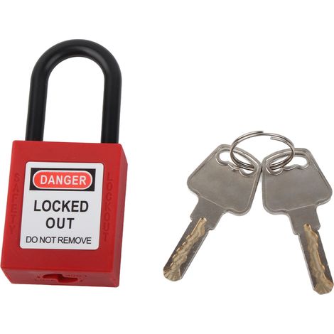 Ortviai Cadenas de sécurité rouge en nylon haute densité avec 2 clés pour lockout tagout industriel