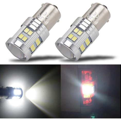 P21w 1156 Ba15s LED Bulb 12v 24v 6W White 6000K for Boat, Truck, Camper, Daytime Running Lights, etc (Pack of 2) (1/5)