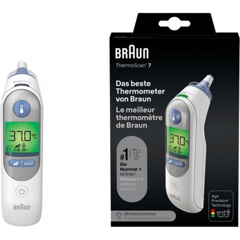 Braun ThermoScan 7 Ohrthermometer Age Precision, farbcodierte Temperaturanzeige IRT 6520
